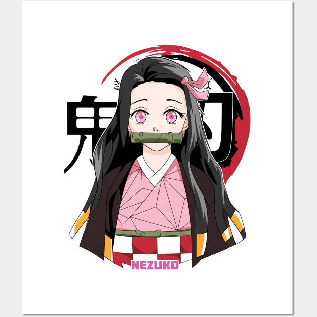 Cute Nezuko - Demon Slayer - Kimetsu no Yaiba Wall Art by Silvercrowv1